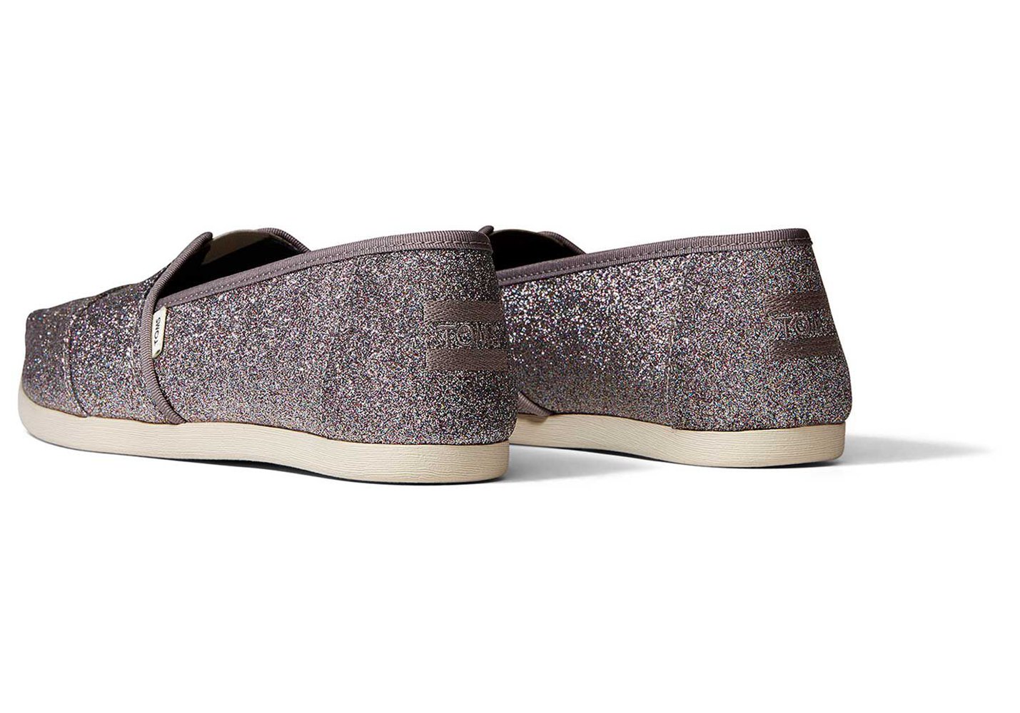 Toms Espadryle Damskie Srebrne - Alpargata Glitter - 52ILXCJFP